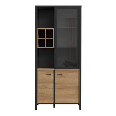 High Rock Display Cabinet in Matt Black/Riviera Oak – FTG, view 2