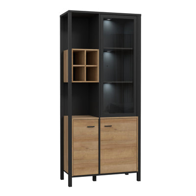 High Rock Display Cabinet in Matt Black/Riviera Oak – FTG, view 5