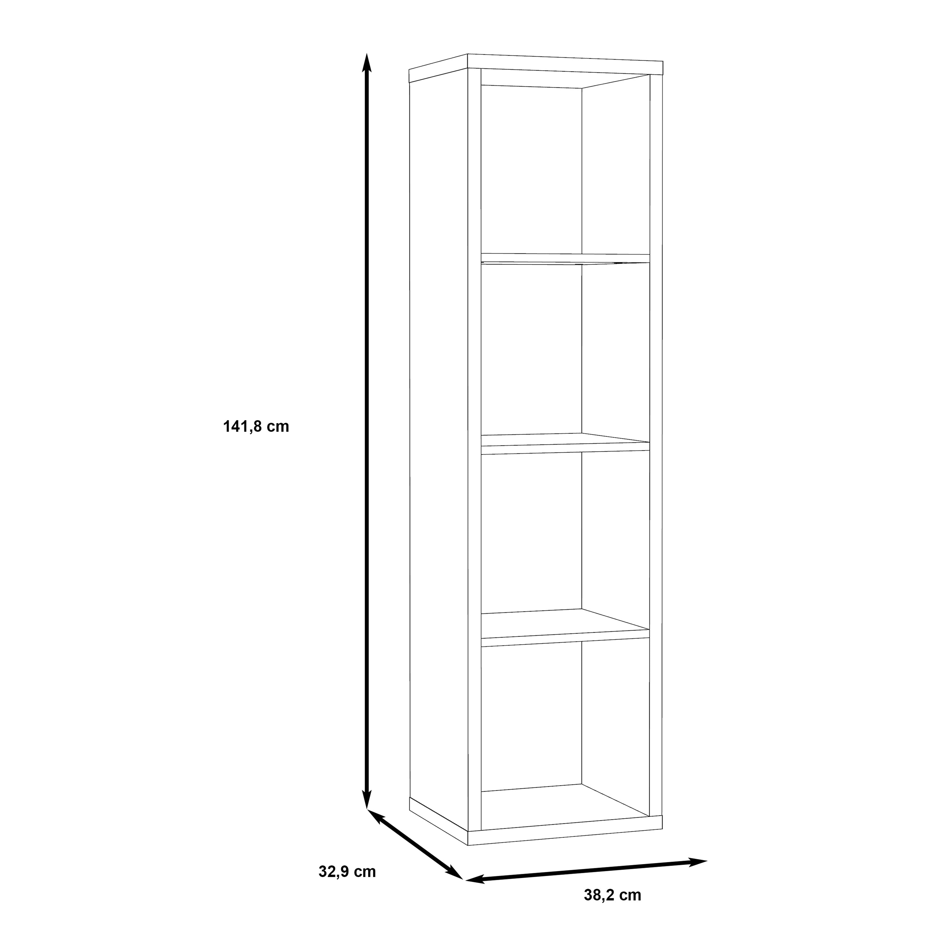 Mauro 3 Shelves Storage Unit in Matt Black – FTG, view 7