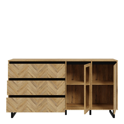 Nikomedes Sideboard in Spica Oak/Matt Black/Bartex Oak – FTG, view 4