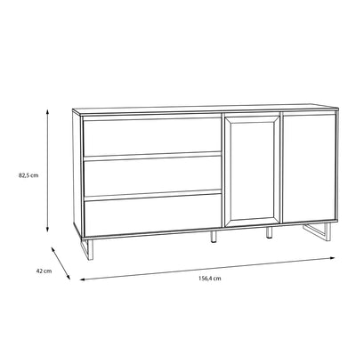 Nikomedes Sideboard in Spica Oak/Matt Black/Bartex Oak – FTG, view 9