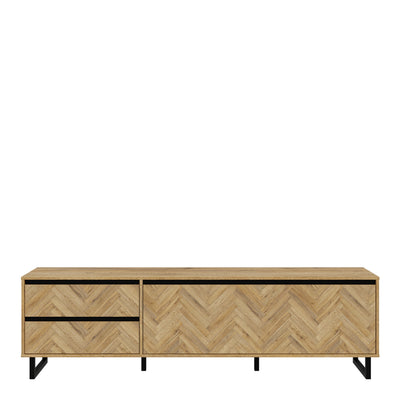 Nikomedes TV Unit  in Spica Oak/Matt Black/Bartex Oak – FTG, view 2