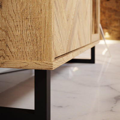 Nikomedes TV Unit  in Spica Oak/Matt Black/Bartex Oak – FTG, view 7
