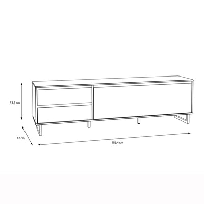 Nikomedes TV Unit  in Spica Oak/Matt Black/Bartex Oak – FTG, view 8