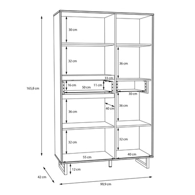 Nikomedes Display Cabinet in Spica Oak/Matt Black/Bartex Oak – FTG, view 9