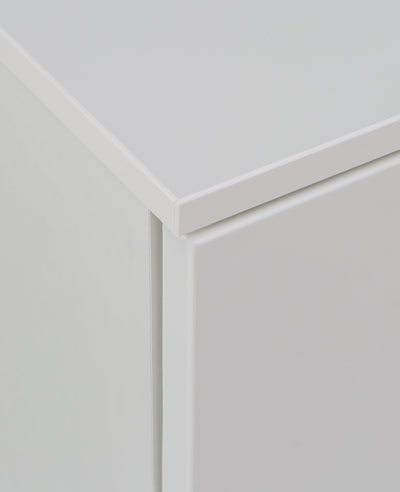 Sienna Wide Chest of 4 Drawers and 2 Doors in White/White High Gloss – FTG, view 8