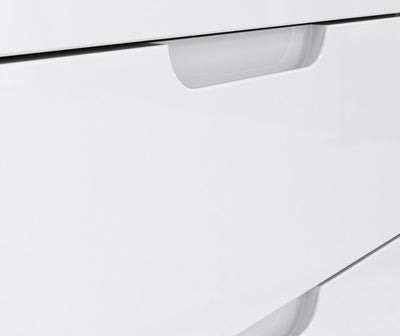 Sienna Wide Chest of 4 Drawers and 2 Doors in White/White High Gloss – FTG, view 9