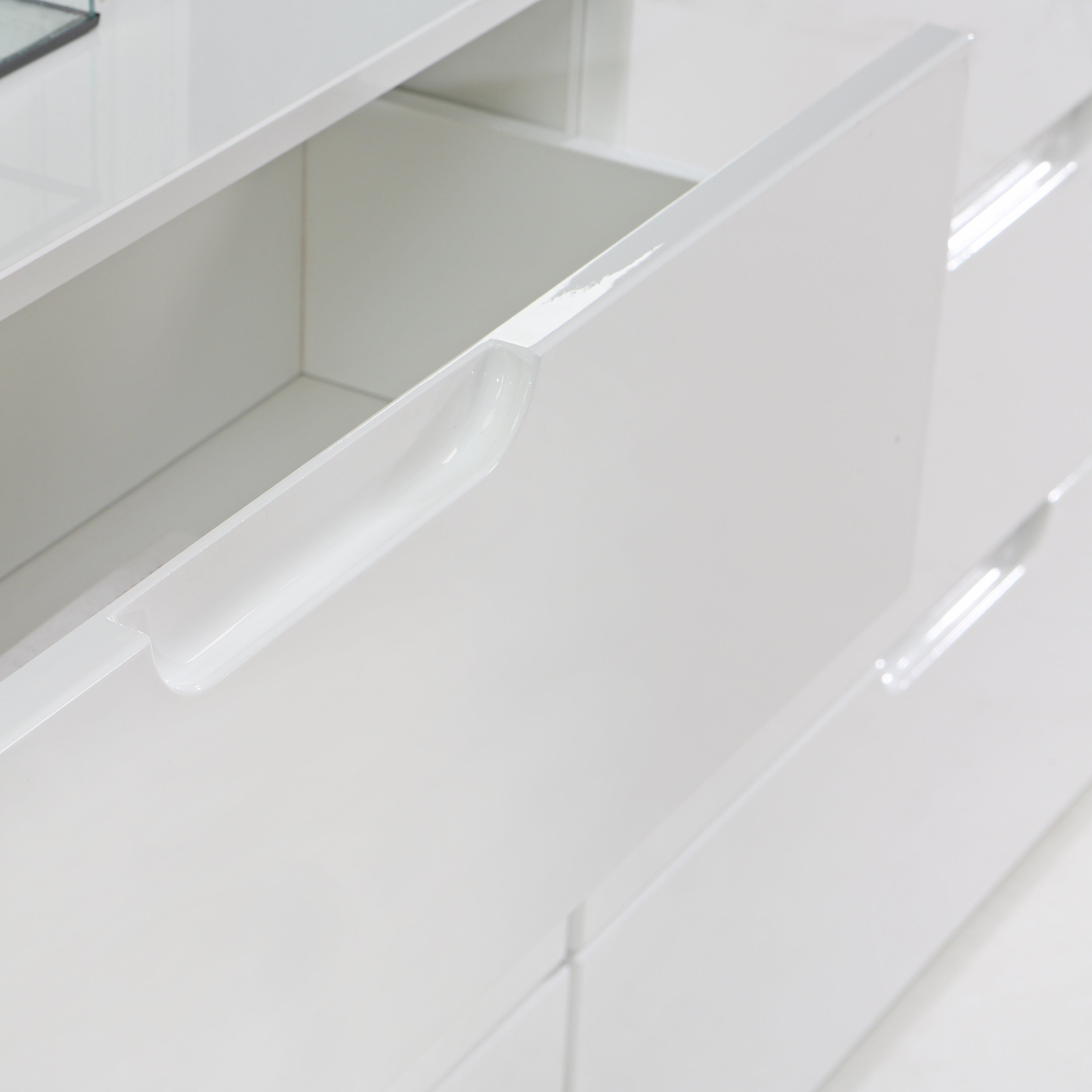 Sienna Abstract Chest of in White/White High Gloss – FTG, view 10