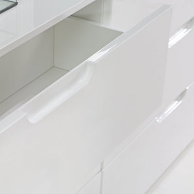 Sienna Abstract Chest of in White/White High Gloss – FTG, view 10