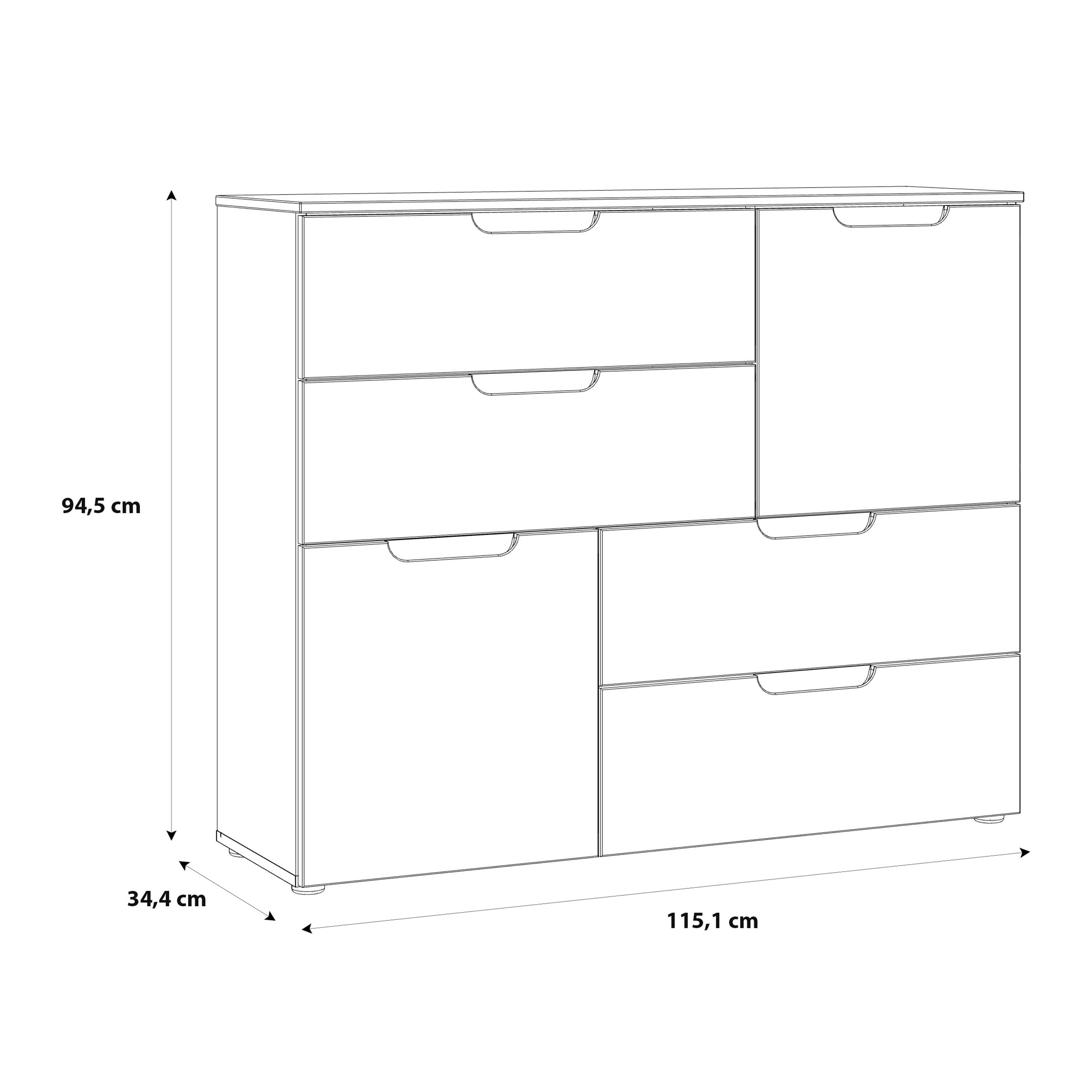 Sienna Abstract Chest of in White/White High Gloss – FTG, view 11