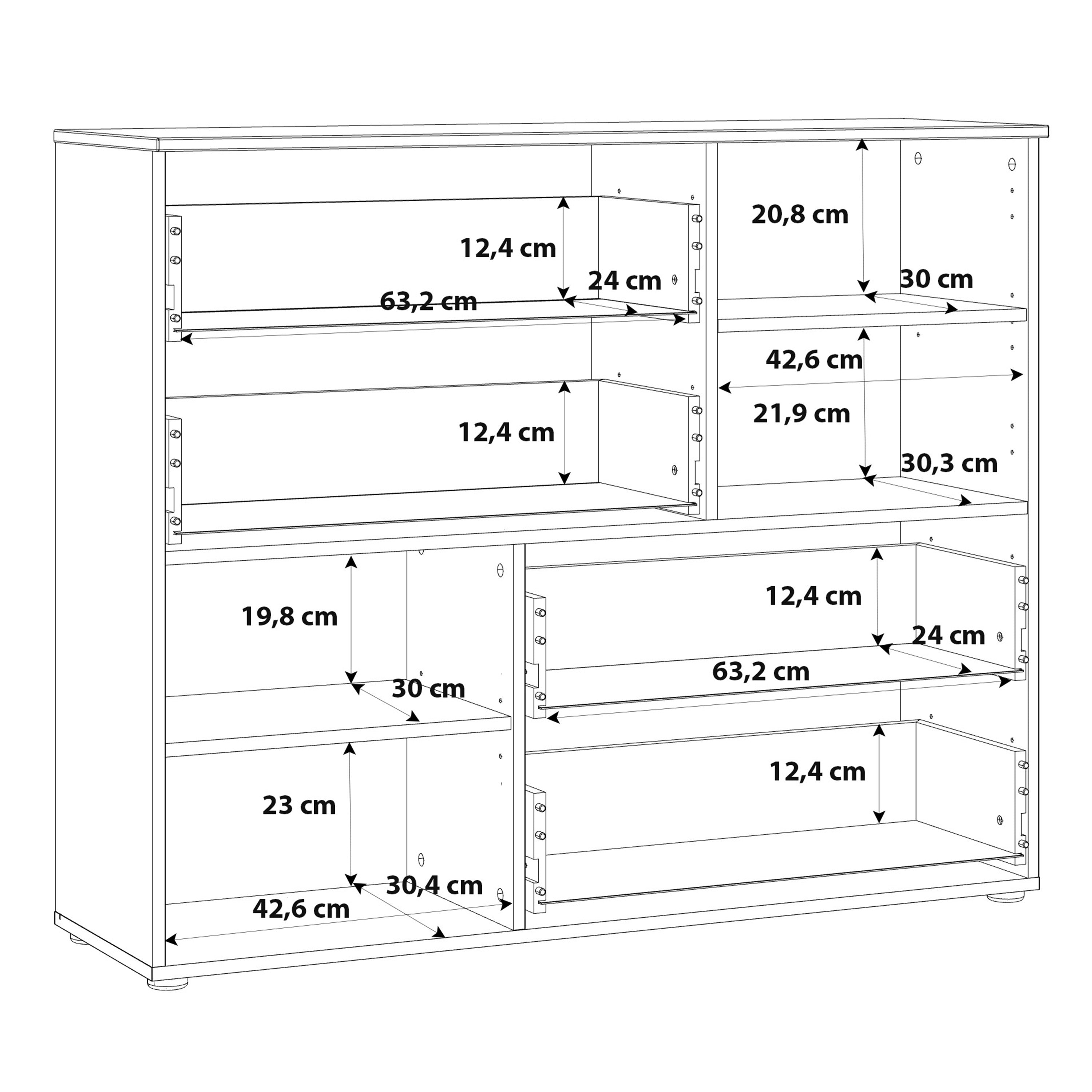 Sienna Abstract Chest of in White/White High Gloss – FTG, view 12