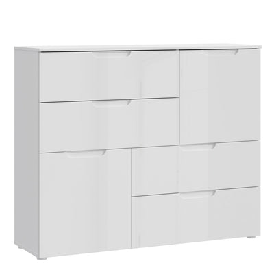 Sienna Abstract Chest of in White/White High Gloss – FTG