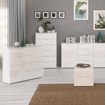 Sienna Abstract Chest of in White/White High Gloss – FTG, view 6