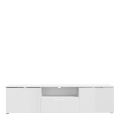 Sienna TV Unit  in White/White High Gloss – FTG, view 2