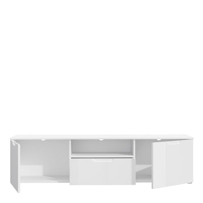 Sienna TV Unit  in White/White High Gloss – FTG, view 4