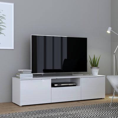 Sienna TV Unit  in White/White High Gloss – FTG, view 5