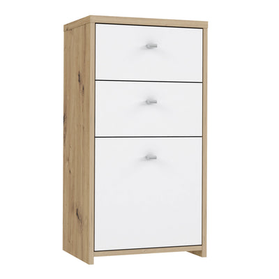 Best Chest Storage Cabinet 2 Drawers 1 Door in Artisan Oak/White – FTG