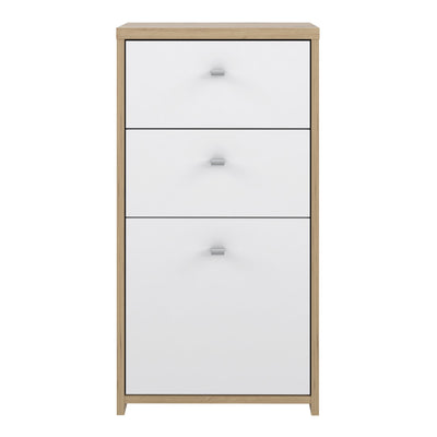 Best Chest Storage Cabinet 2 Drawers 1 Door in Artisan Oak/White – FTG, view 2