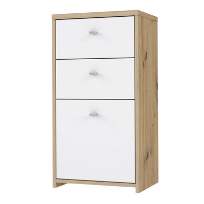 Best Chest Storage Cabinet 2 Drawers 1 Door in Artisan Oak/White – FTG, view 3