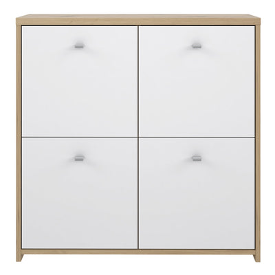 Best Chest Storage Cabinet with 4 Doors in Artisan Oak/White – FTG, view 2