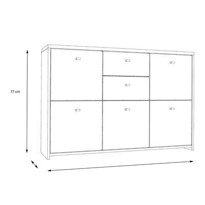 Best Chest Storage Cabinet with 2 Drawers and 5 Doors in Concrete Optic Dark Grey/Old - Wood Vintage – FTG, view 6