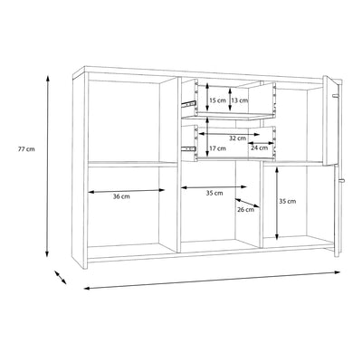 Best Chest Storage Cabinet with 2 Drawers and 5 Doors in Concrete Optic Dark Grey/Old - Wood Vintage – FTG, view 7