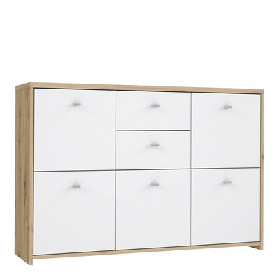 Best Chest Storage Cabinet with 2 Drawers and 5 Doors in Artisan Oak/White – FTG