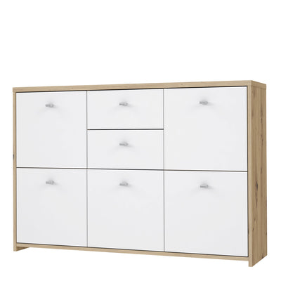 Best Chest Storage Cabinet with 2 Drawers and 5 Doors in Artisan Oak/White – FTG, view 3