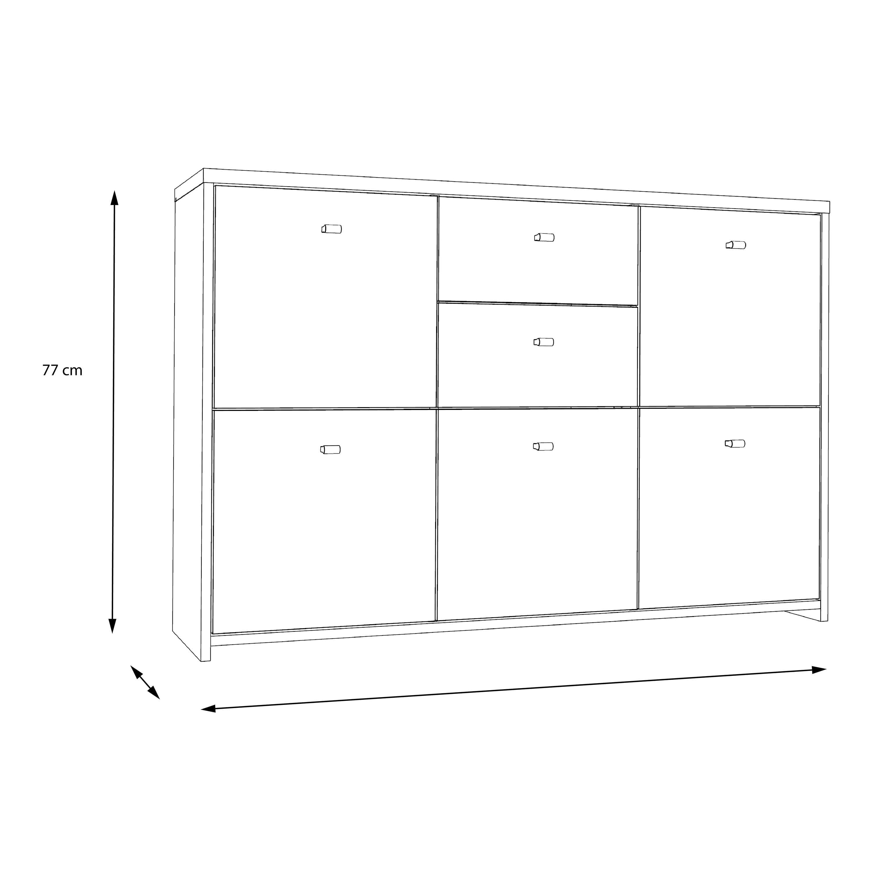 Best Chest Storage Cabinet with 2 Drawers and 5 Doors in Artisan Oak/White – FTG, view 8
