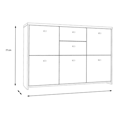 Best Chest Storage Cabinet with 2 Drawers and 5 Doors in Artisan Oak/White – FTG, view 8