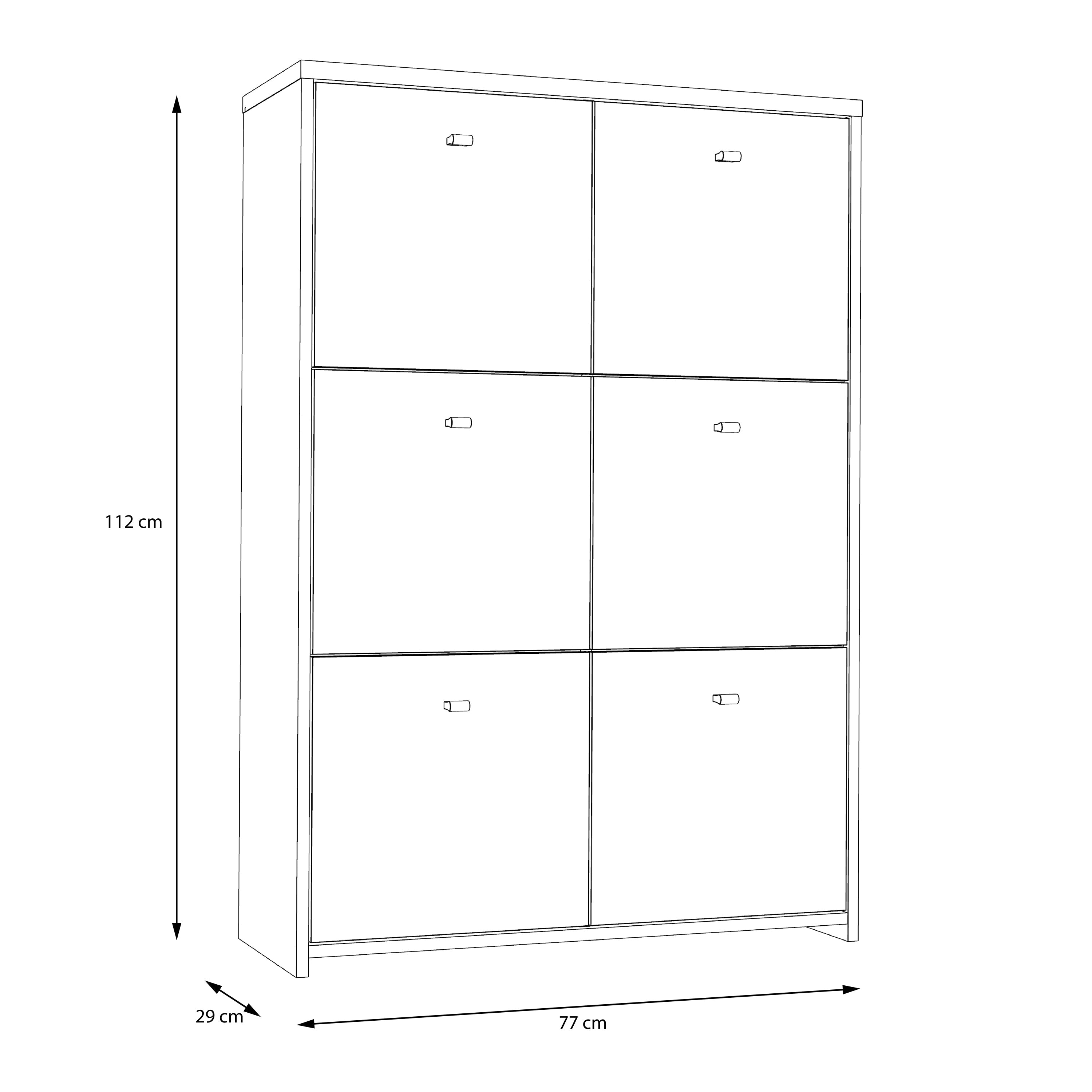 Best Chest Storage Cabinet with 6 Doors in Concrete Optic Dark Grey/Old - Wood Vintage – FTG, view 6