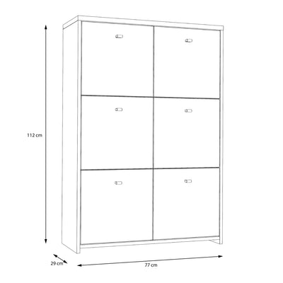 Best Chest Storage Cabinet with 6 Doors in Concrete Optic Dark Grey/Old - Wood Vintage – FTG, view 6