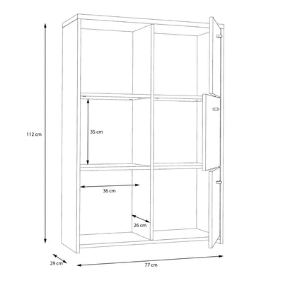 Best Chest Storage Cabinet with 6 Doors in Concrete Optic Dark Grey/Old - Wood Vintage – FTG, view 7