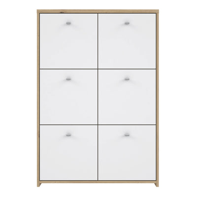 Best Chest Storage Cabinet with 6 Doors in Artisan Oak/White – FTG, view 2