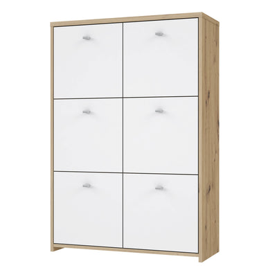 Best Chest Storage Cabinet with 6 Doors in Artisan Oak/White – FTG, view 3