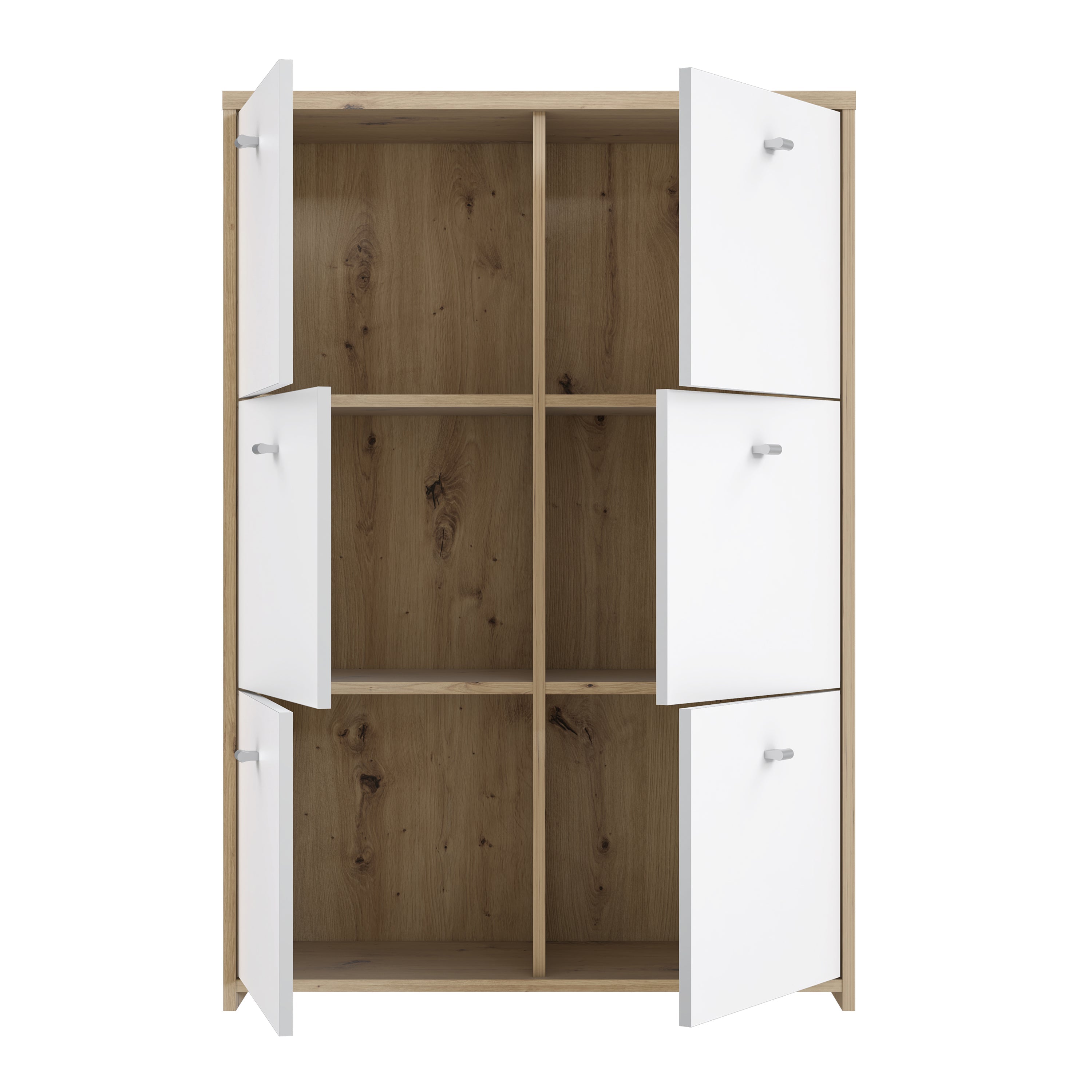Best Chest Storage Cabinet with 6 Doors in Artisan Oak/White – FTG, view 6