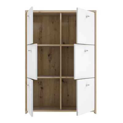 Best Chest Storage Cabinet with 6 Doors in Artisan Oak/White – FTG, view 6