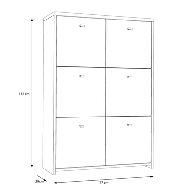 Best Chest Storage Cabinet with 6 Doors in Artisan Oak/White – FTG, view 8