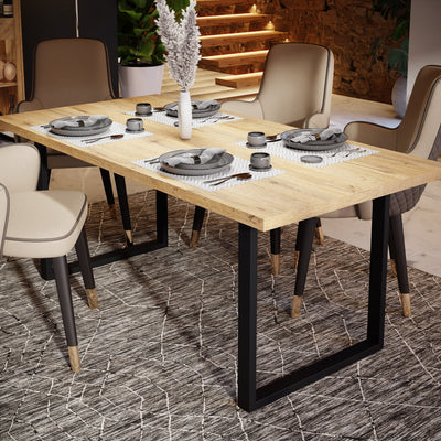 Nikomedes Dining Table in Bartex Oak – FTG, view 4