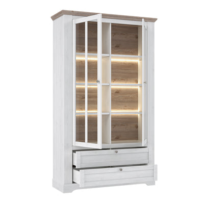 Illoppa Display Cabinet in Snowy Oak/Oak Nelson – FTG, view 3