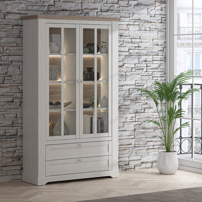 Illoppa Display Cabinet in Snowy Oak/Oak Nelson – FTG, view 5