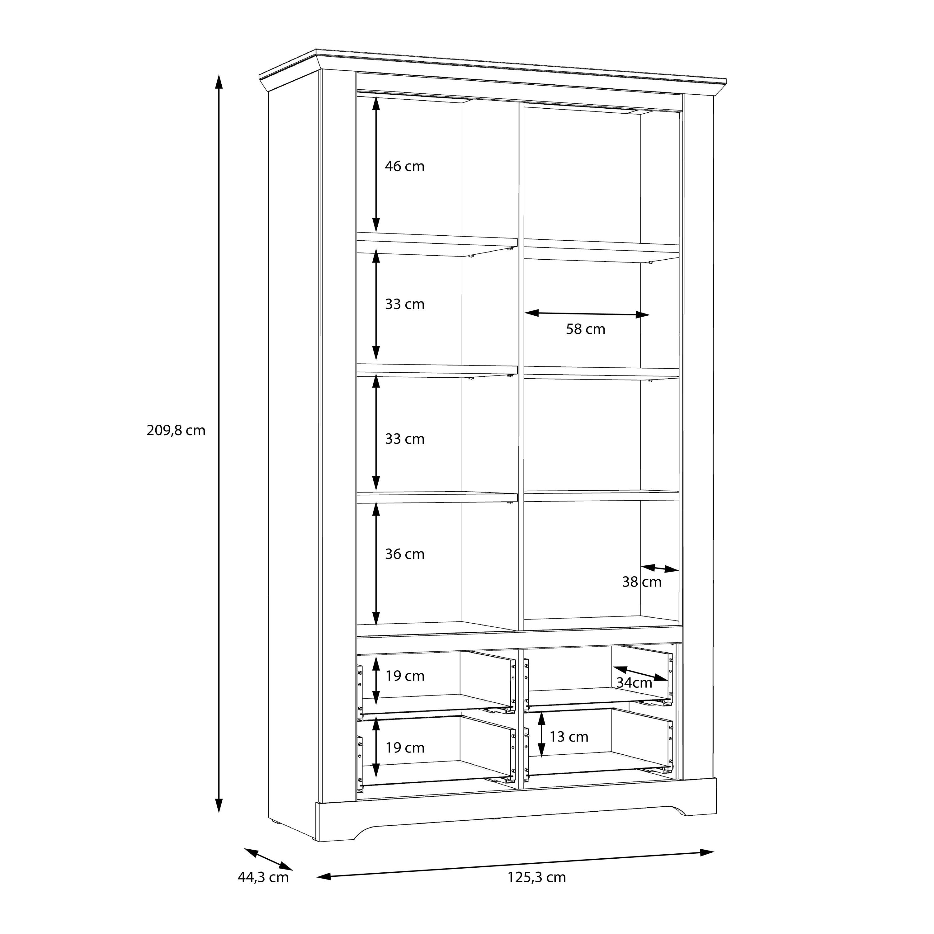 Illoppa Display Cabinet in Snowy Oak/Oak Nelson – FTG, view 8
