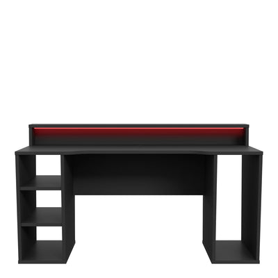 Tezaur Black Gaming Desk 2 Shelves with Colour Changing LED – FTG, view 2