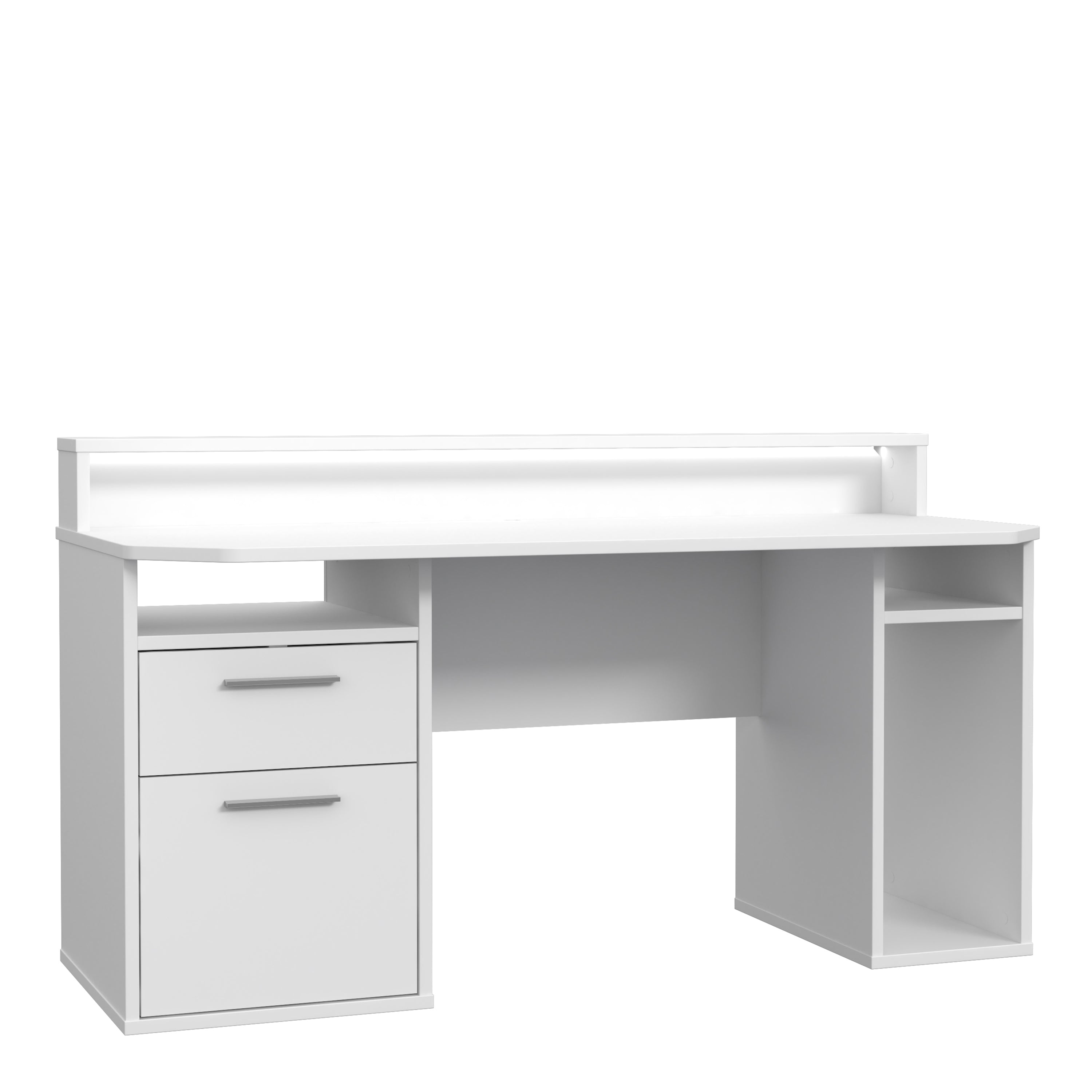 Tezaur White Gaming Desk with Colour Changing LED – FTG