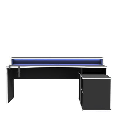 Tezaur Black Storage Gaming Desk 3 Shelves with Colour Changing LED – FTG, view 2