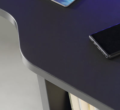 Tezaur Wide Black Gaming Desk with Colour Changing LED – FTG, view 4