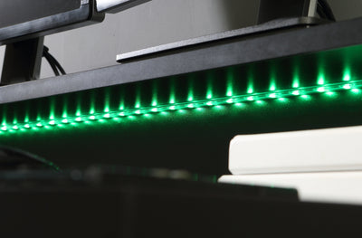 Tezaur Wide Black Gaming Desk with Colour Changing LED – FTG, view 6