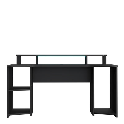 Tezaur Curved Black Gaming Desk with Colour Changing LED – FTG, view 2