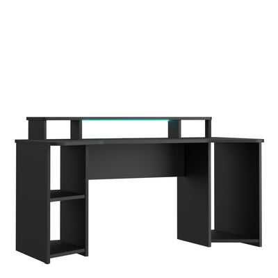 Tezaur Curved Black Gaming Desk with Colour Changing LED – FTG, view 3