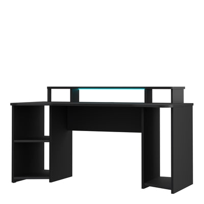 Tezaur Curved Black Gaming Desk with Colour Changing LED – FTG, view 4